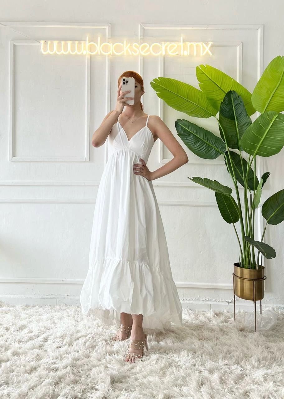 MAXI VESTIDO BLANCO ALGODON