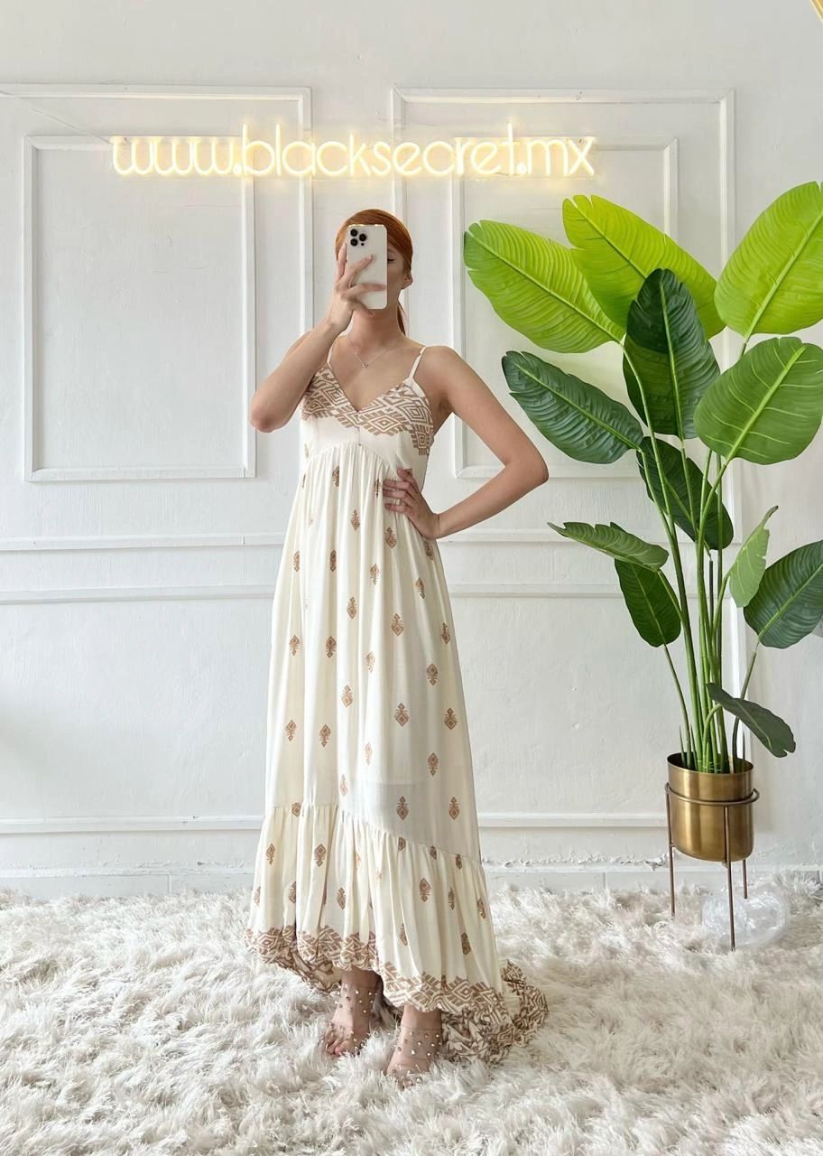 MAXI VESTIDO TIRANTES DE ALGODON