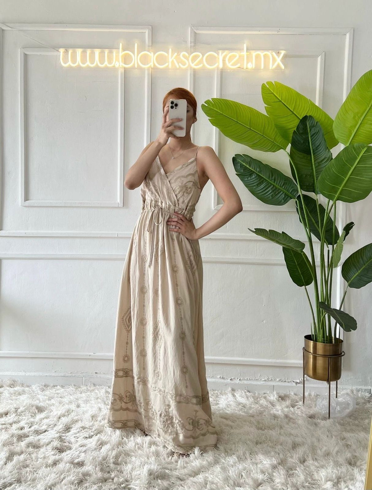 VESTIDO BEIGE TIRANTES