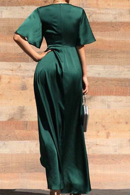 VESTIDO ENVOLVENTE ASIMETRICO RUFFLES