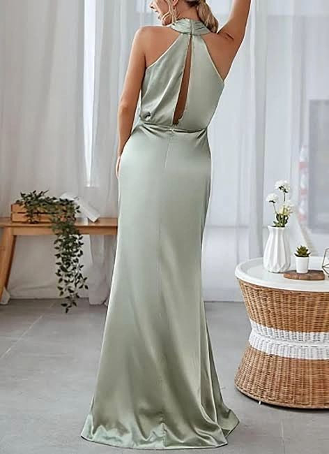 VESTIDO LARGO SATIN HALTER