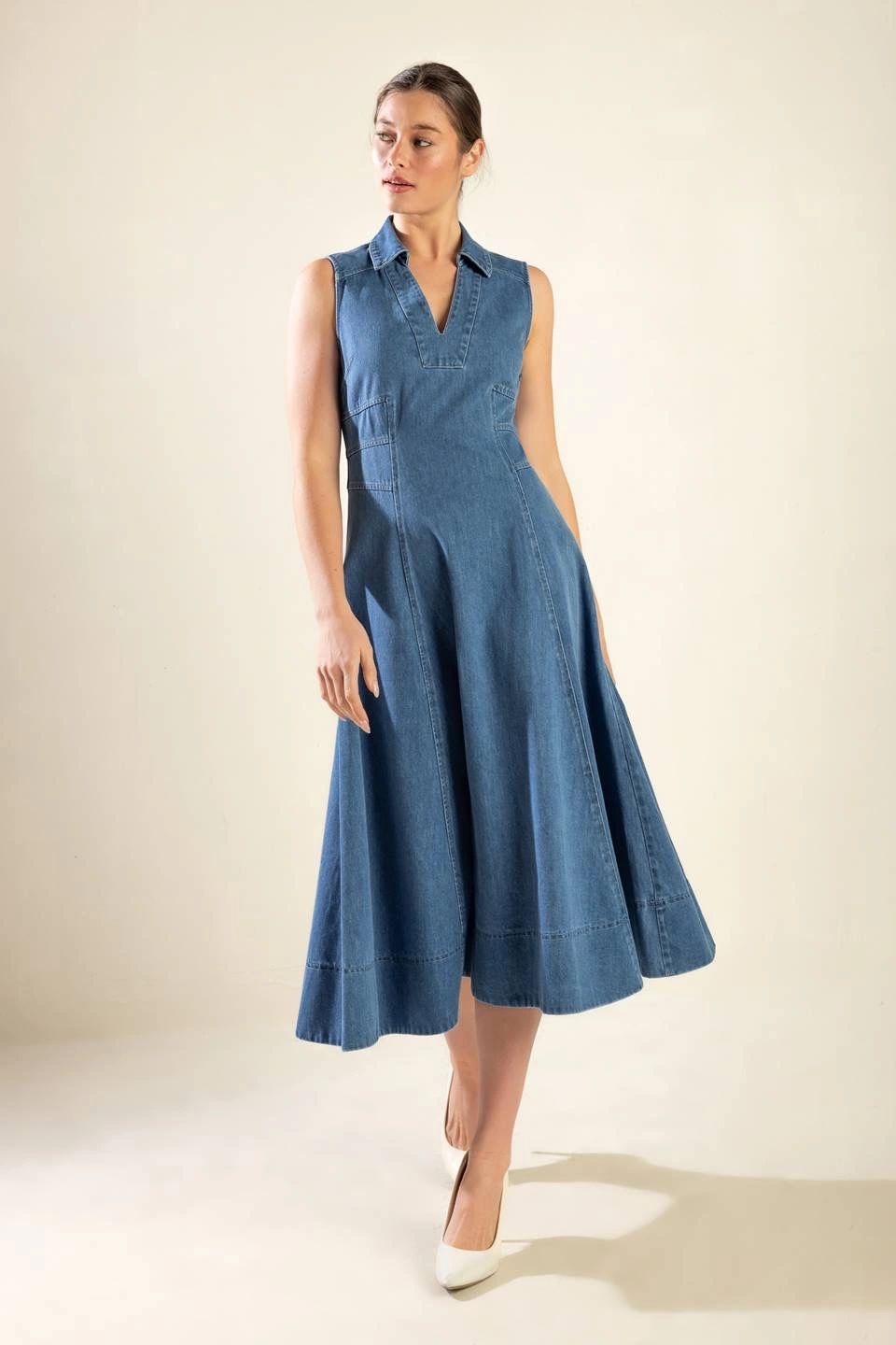 VESTIDO MIDI DENIM