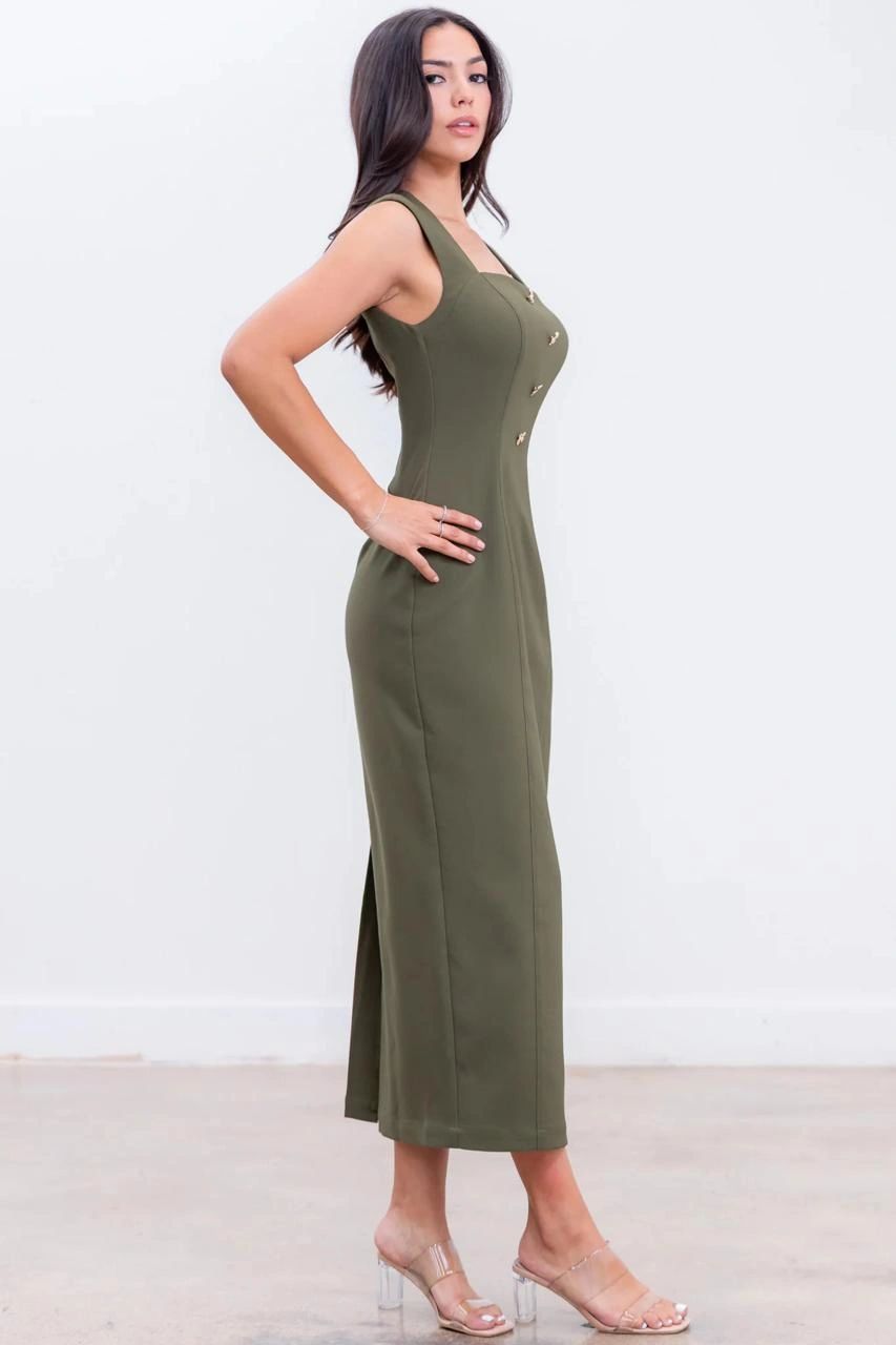 VESTIDO VERDE OLIVO