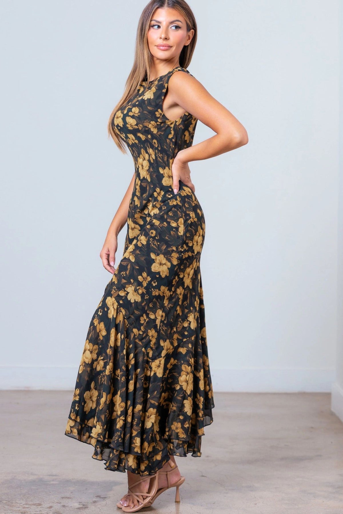VESTIDO STRETCH NEGRO/GOLD