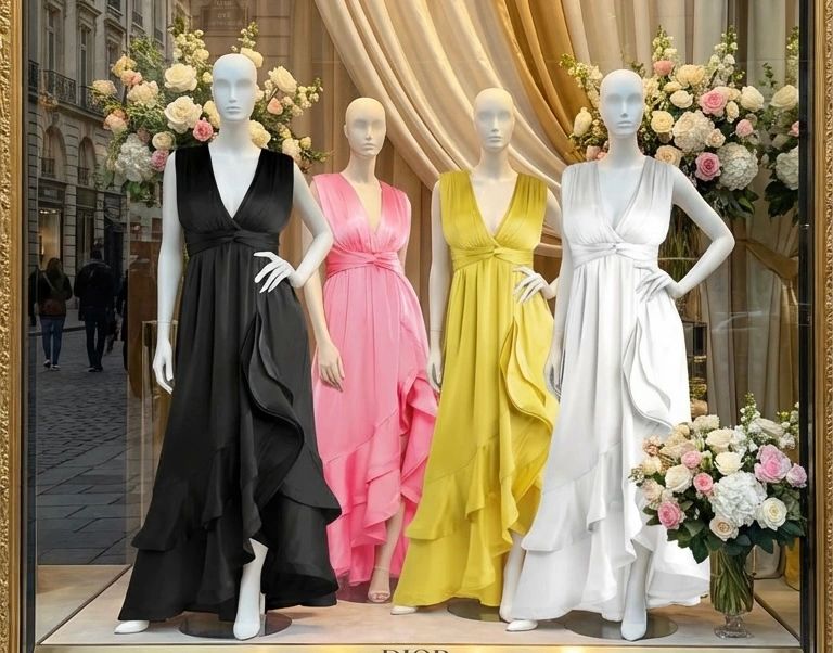 VESTIDO LISO RUFLESS ASIMETRICO
