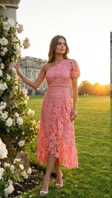 VESTID GUIPUR ROSA PALO