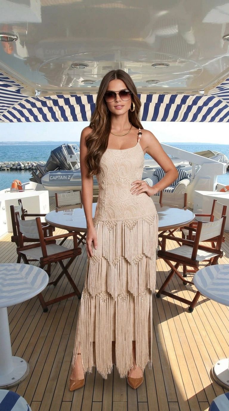 VESTIDO CON FLECOS