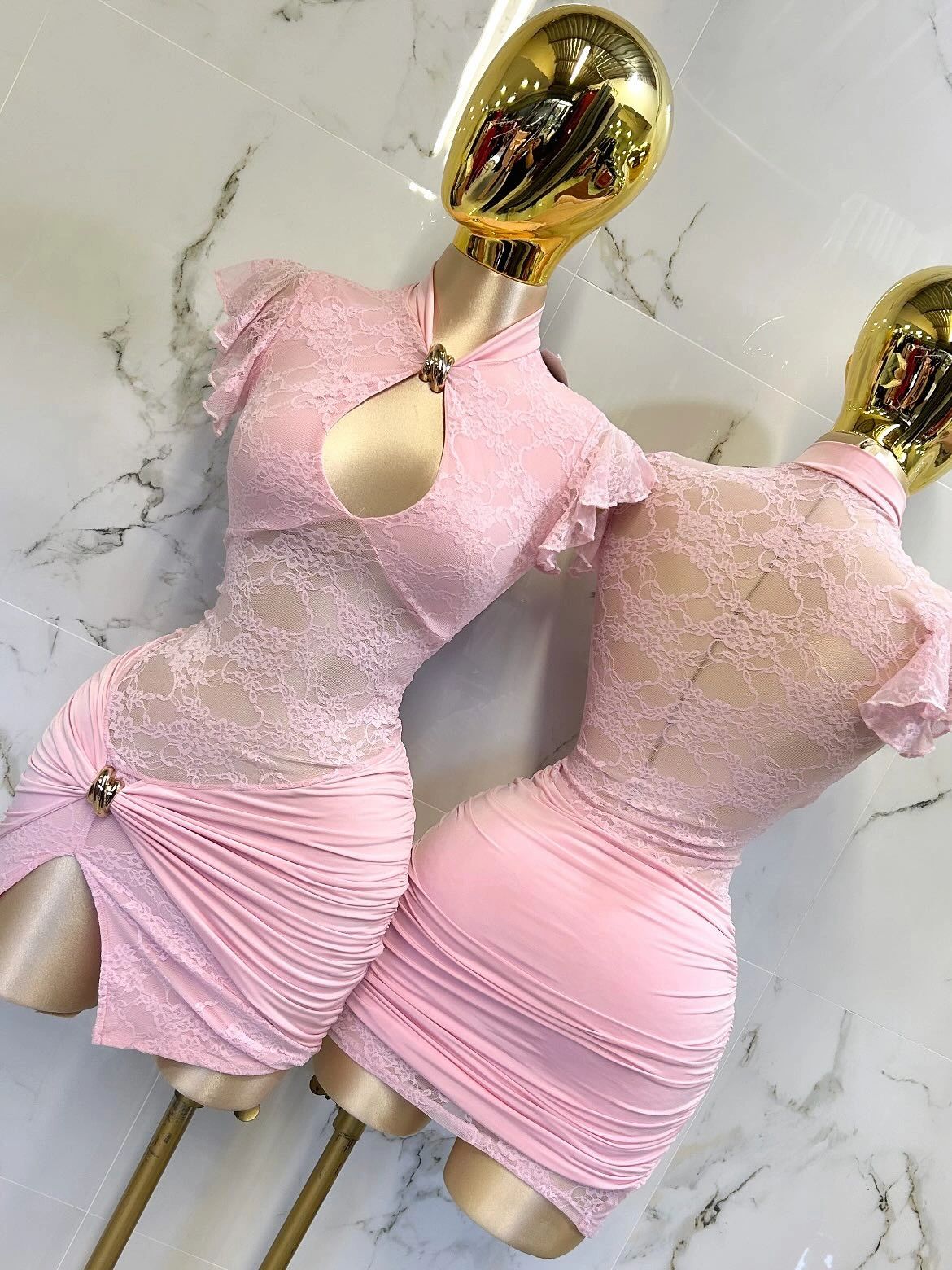 VESTIDO ENCAJE STRETCH TRASPARENCIA