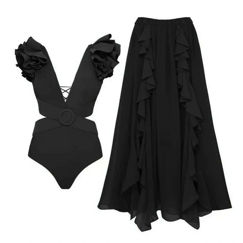 set-falda-ruffle-rojo
