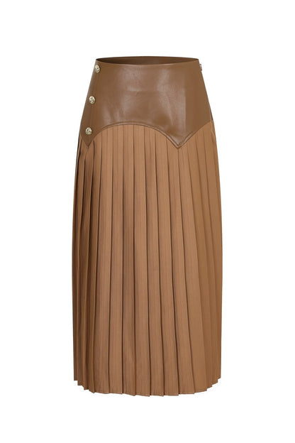 FALDA PLISADA LEATHER