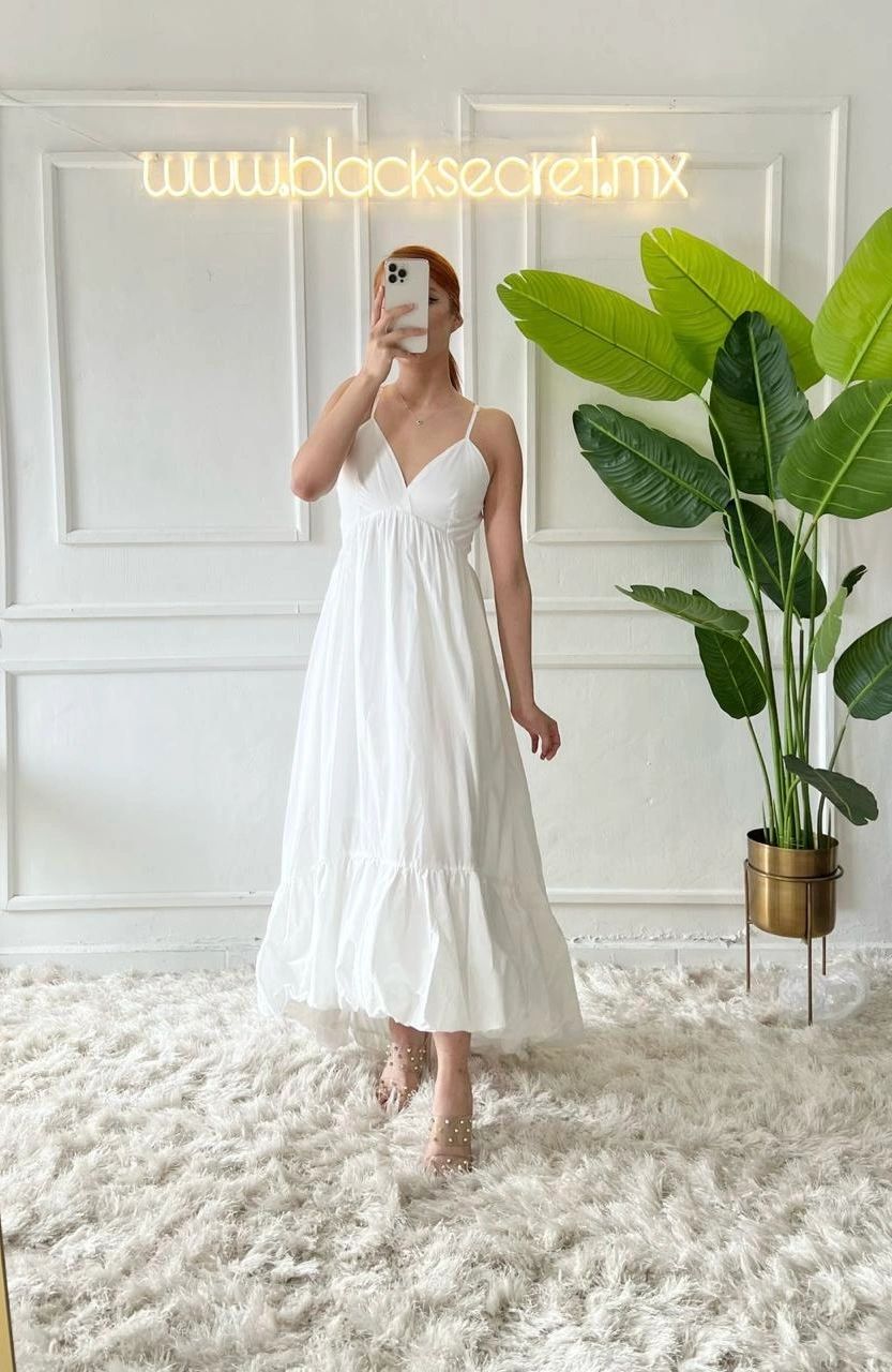MAXI VESTIDO BLANCO ALGODON