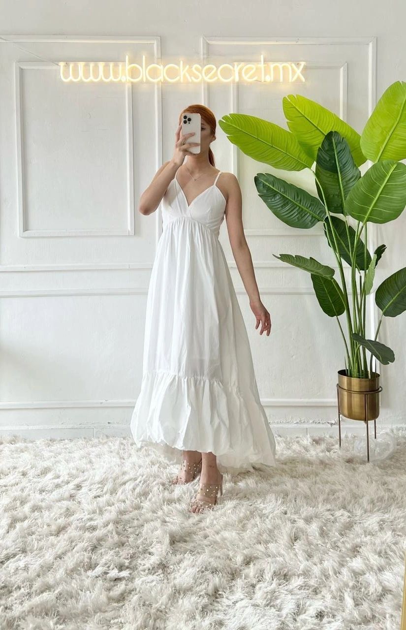 MAXI VESTIDO BLANCO ALGODON