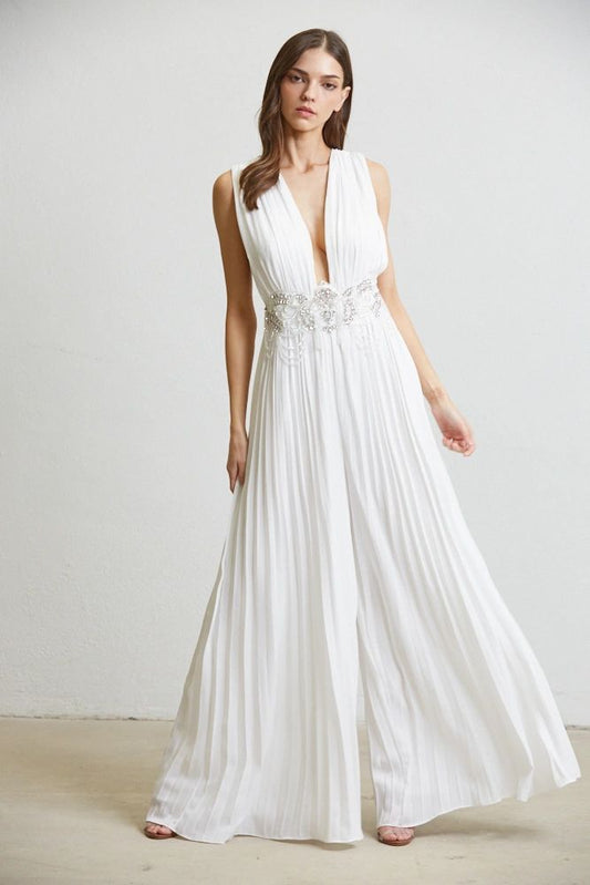 JUMPSUIT PLISADO CON APLICACION