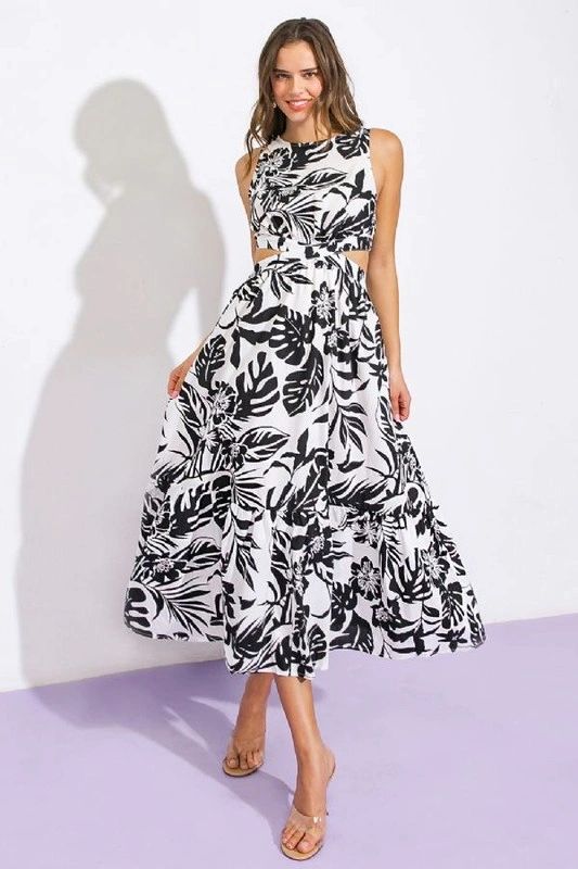 VESTIDO MIDI CUT OFF