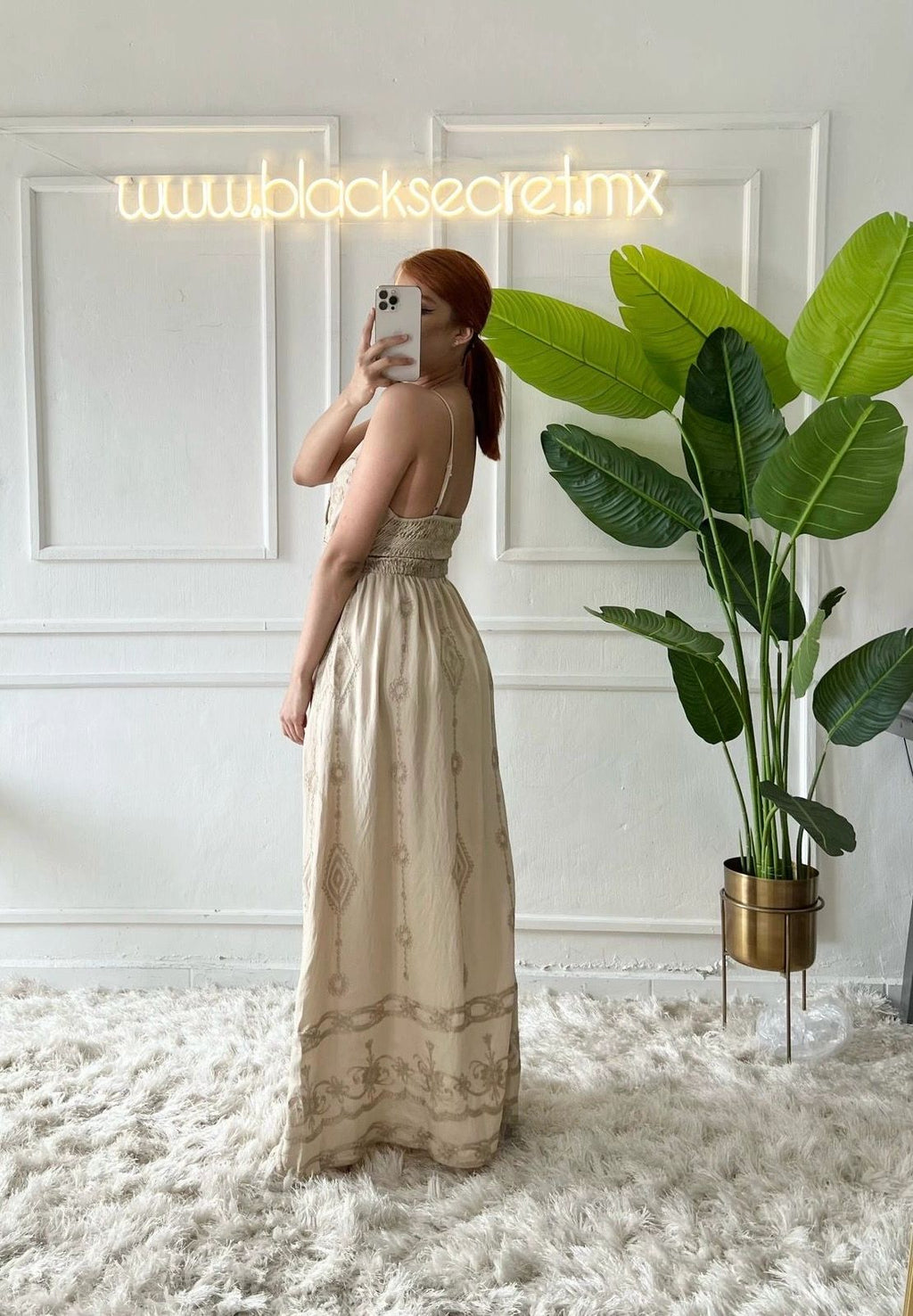 VESTIDO BEIGE TIRANTES