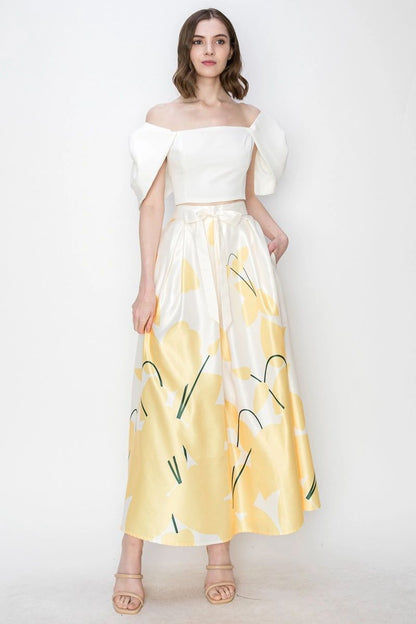 FALDA SATIN ESTAMPADO