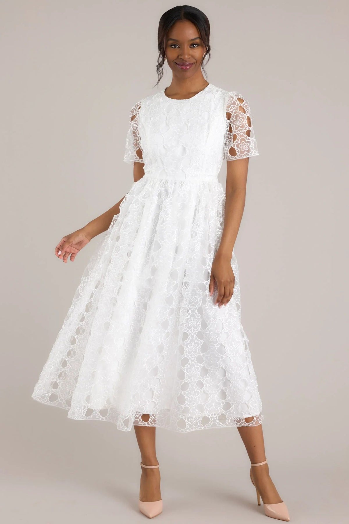 VESTIDO MIDI CUELLO REDONDO