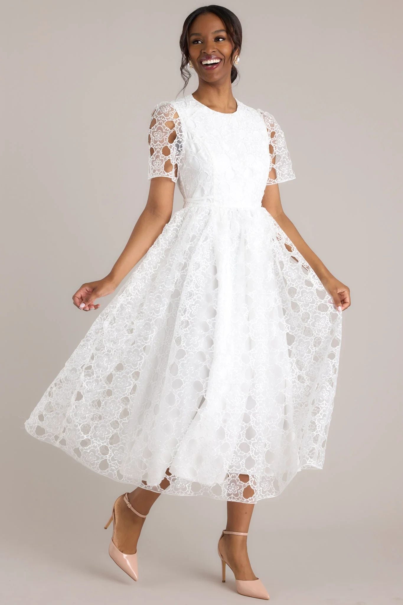 VESTIDO MIDI CUELLO REDONDO