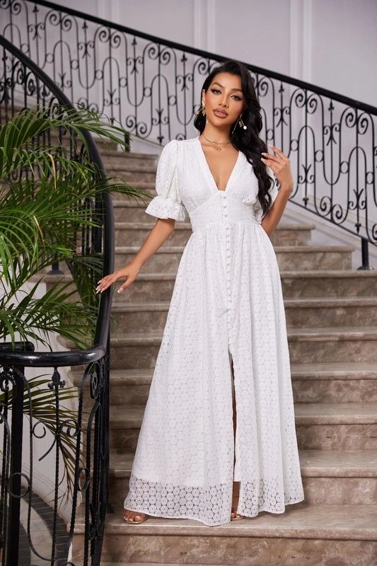 MAXI VESTIDO CON MANGA