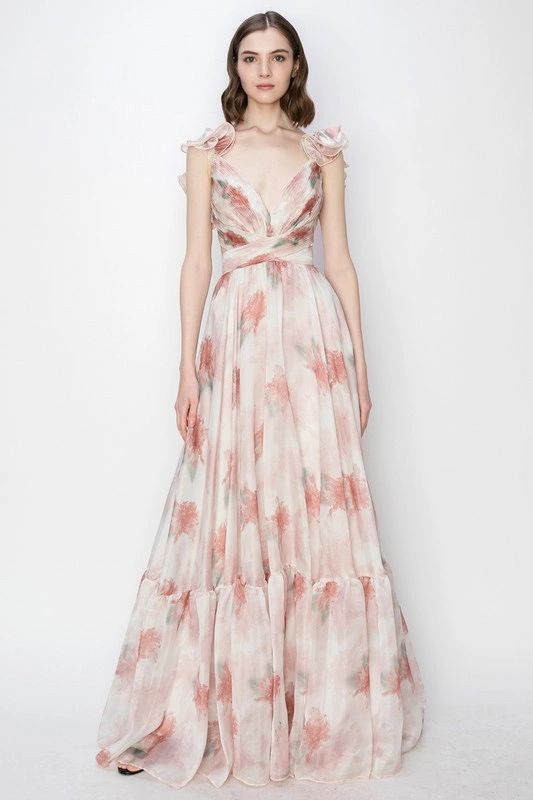 MAXI VESTIDO SHIFON FLORES