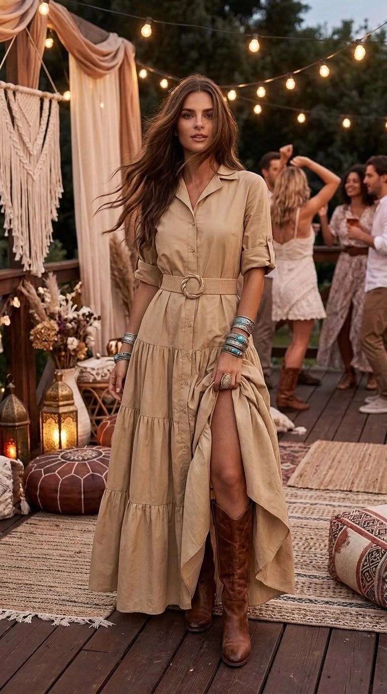 MAXI VESTIDO (NO INCLUYE CINTO)