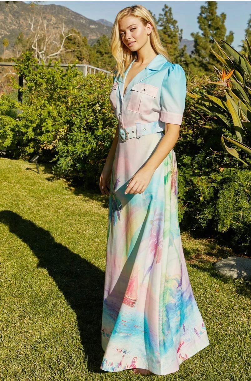 VESTIDO PASTEL BOTONES