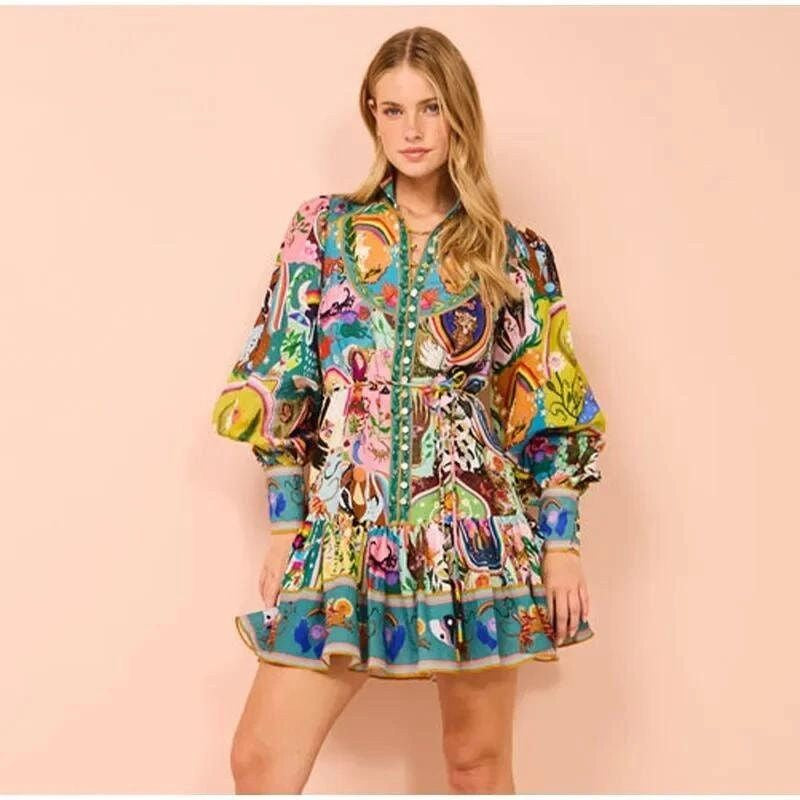 VESTIDO MIDI COLORES VINTAGE