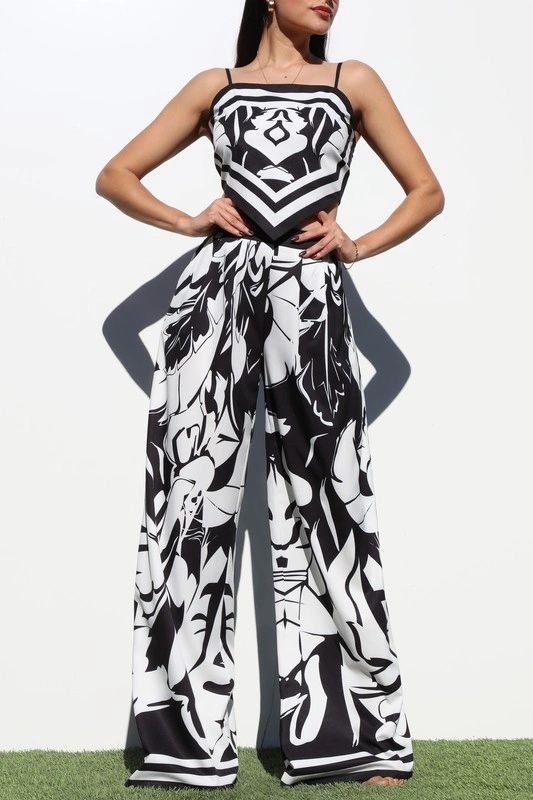 SET PANTALON BLANCO Y NEGRO