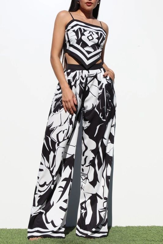 SET PANTALON BLANCO Y NEGRO