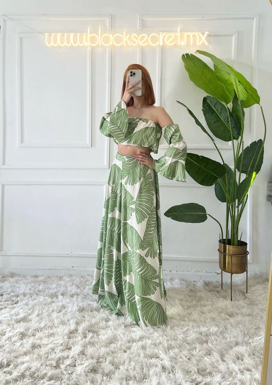 CONJUNTO PANTALON Y CROP ALGODÓN
