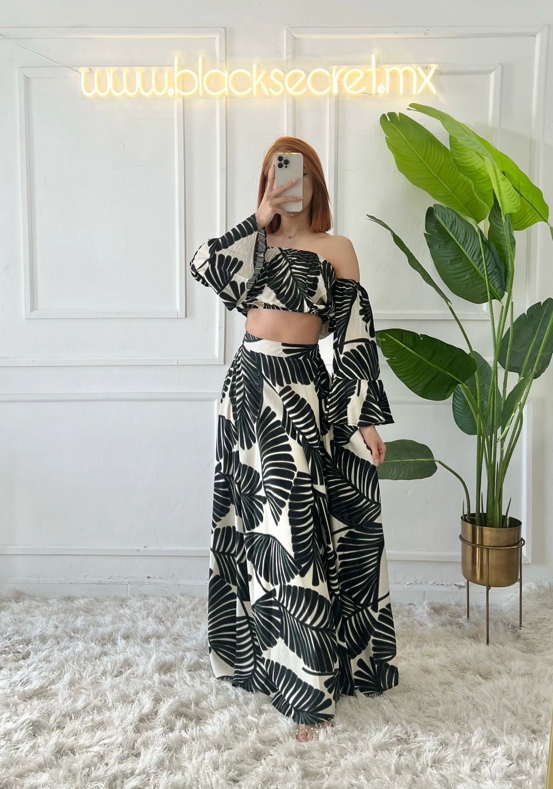 CONJUNTO PANTALON Y CROP ALGODÓN