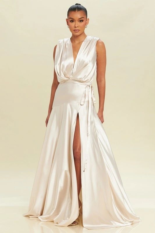 VESTIDO LARGO OLGADO SATIN