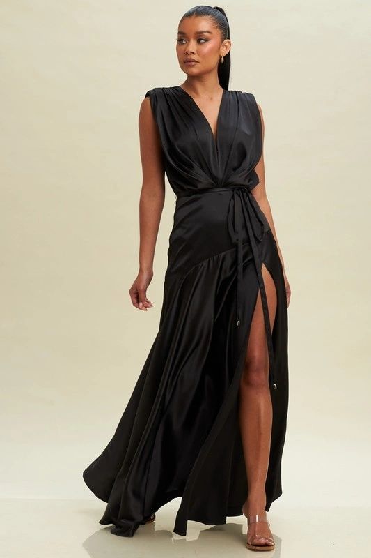 VESTIDO LARGO OLGADO SATIN