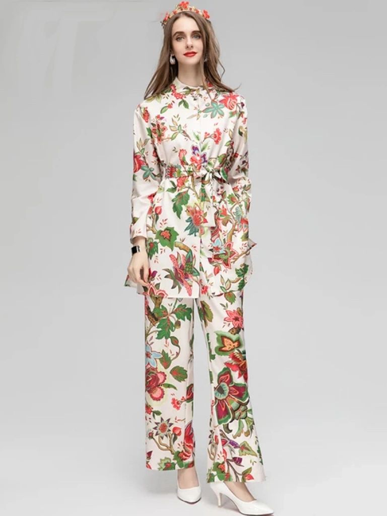 CONJUNTO PANTALON FLORES