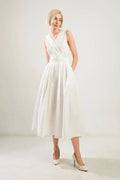VESTIDO MIDI CRUZADO IVORY