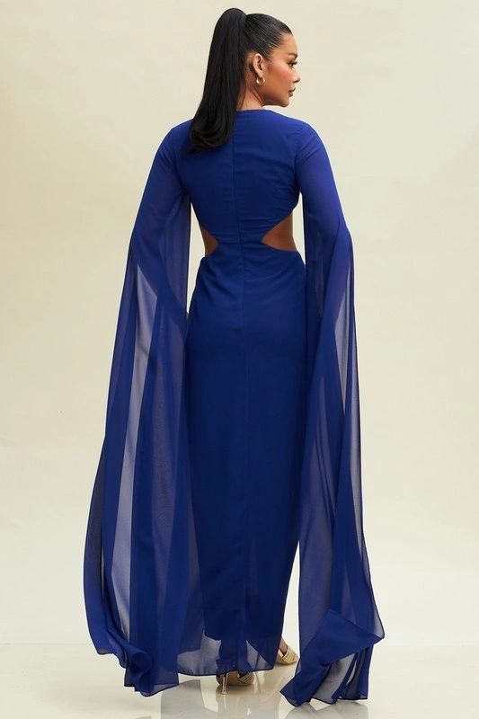 VESTIDO AZUL LISO