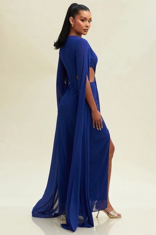 VESTIDO AZUL LISO
