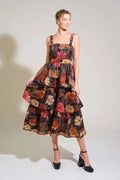 VESTIDO MIDI SHIFON NEGRO