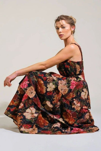 VESTIDO MIDI SHIFON NEGRO