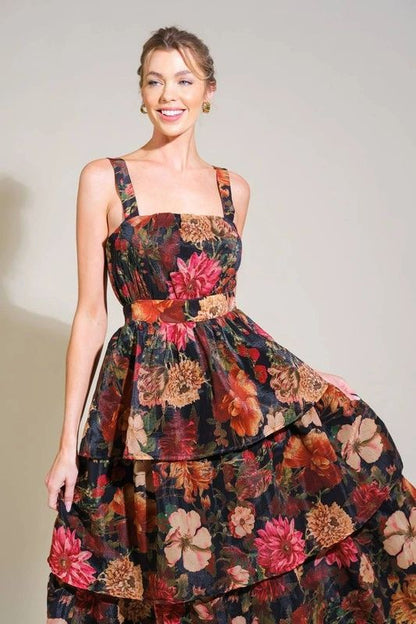 VESTIDO MIDI SHIFON NEGRO