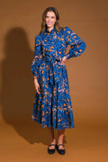 VESTIDO AZUL/OCRE