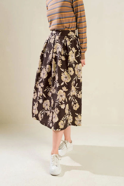 FALDA MIDI NEGRO/GOLD