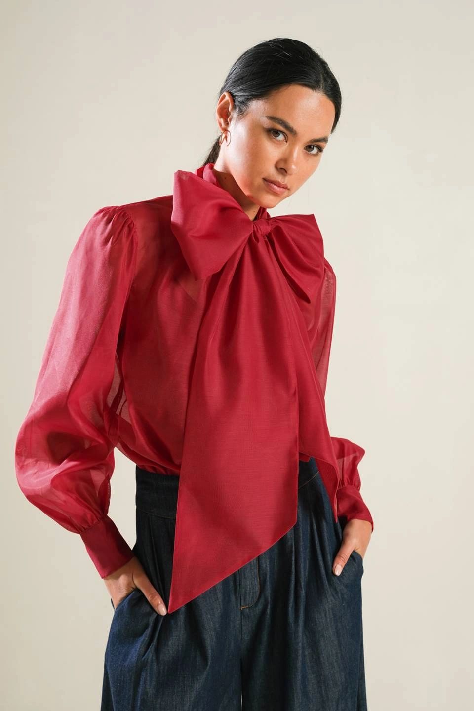 BLUSA ORGANZA LAZO