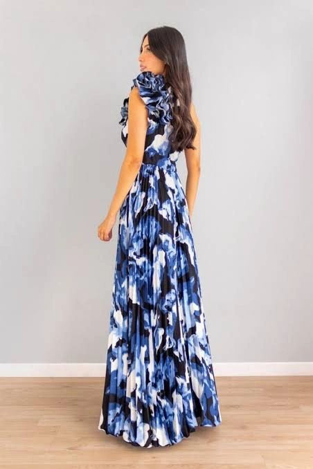MAXI VESTIDO ESTAMPADO UN HOMBRO