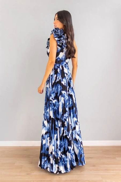 MAXI VESTIDO ESTAMPADO UN HOMBRO