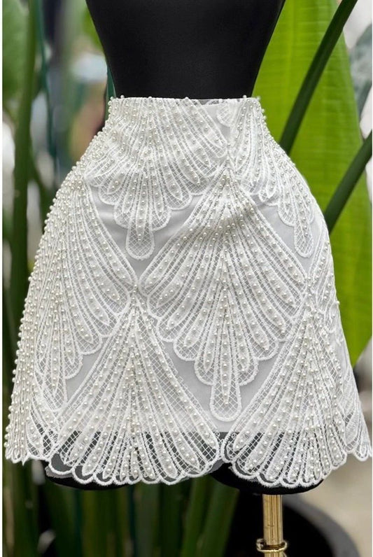 FALDA BORDADA DE PERLAS
