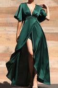 VESTIDO ENVOLVENTE ASIMETRICO RUFFLES