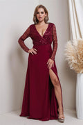 VESTIDO MANGA LENTEJUELA