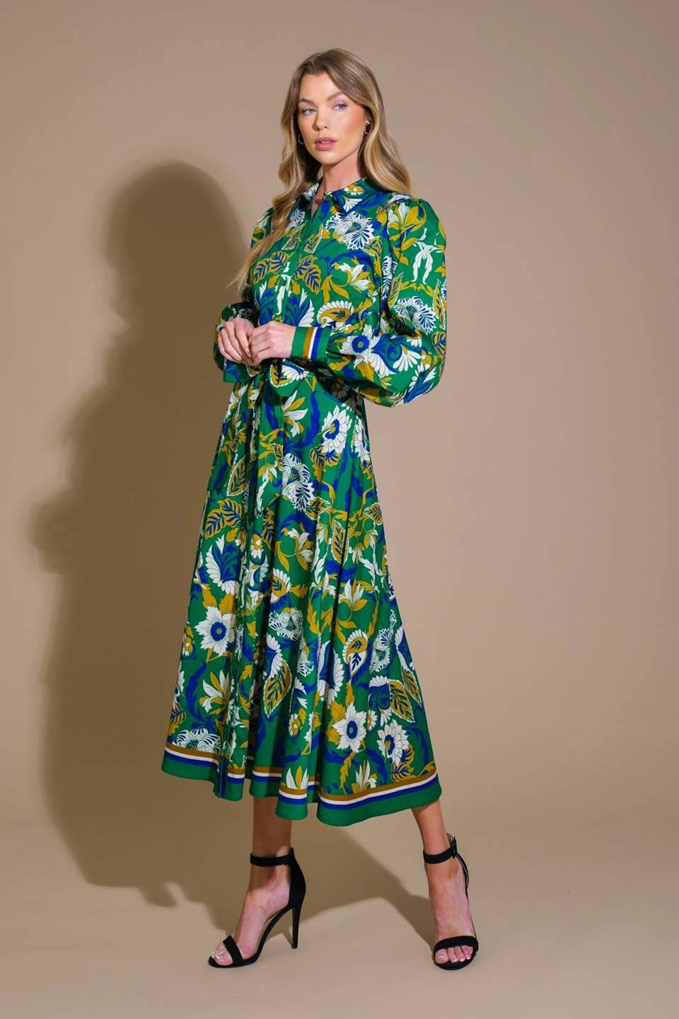 VESTIDO VERDE/IVORY