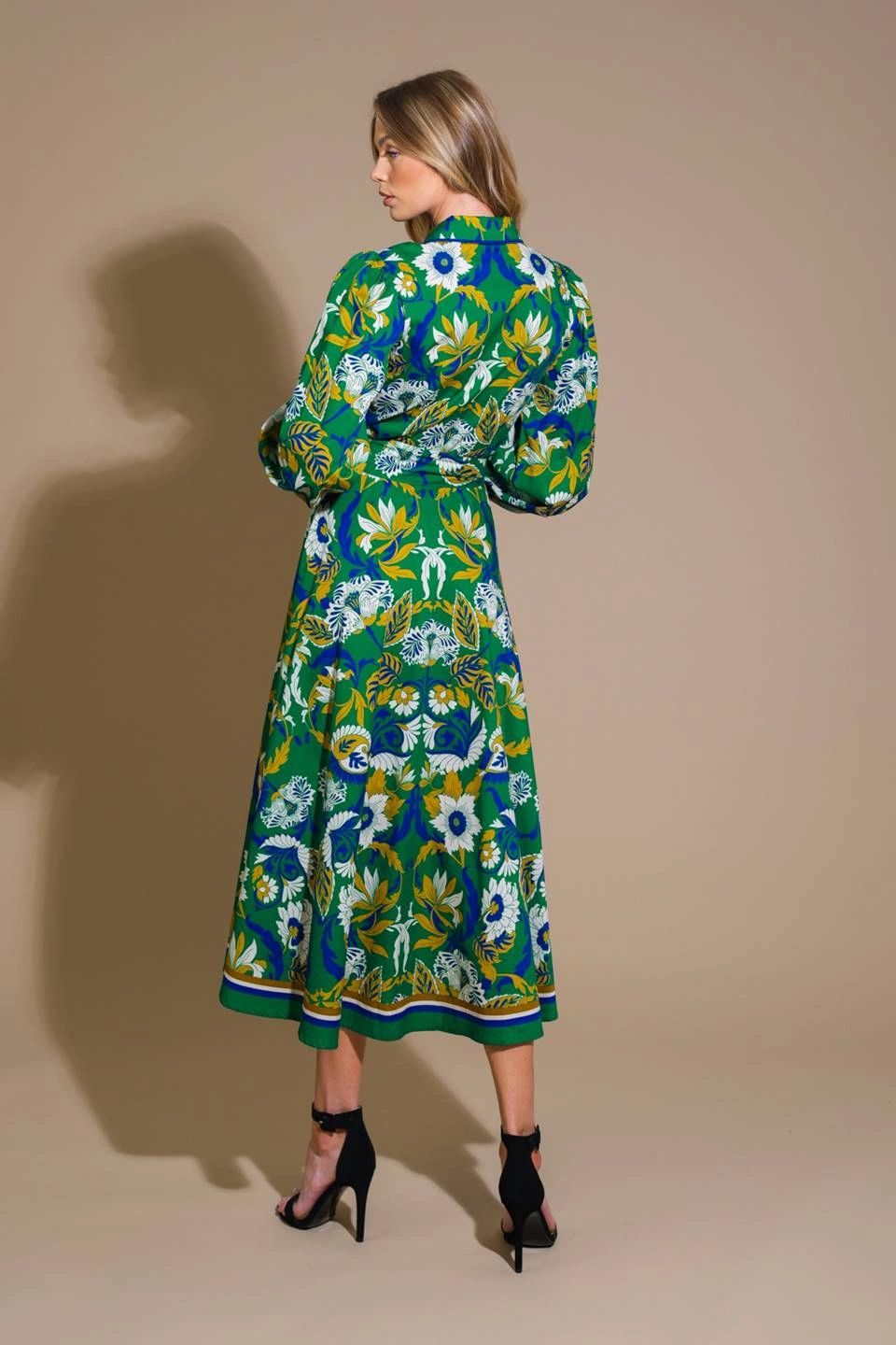 VESTIDO VERDE/IVORY